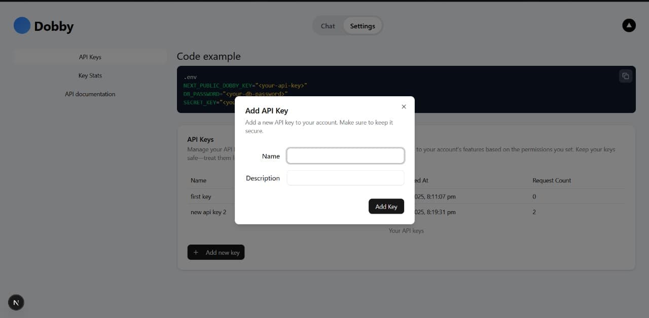 Generate Chatbot API Key