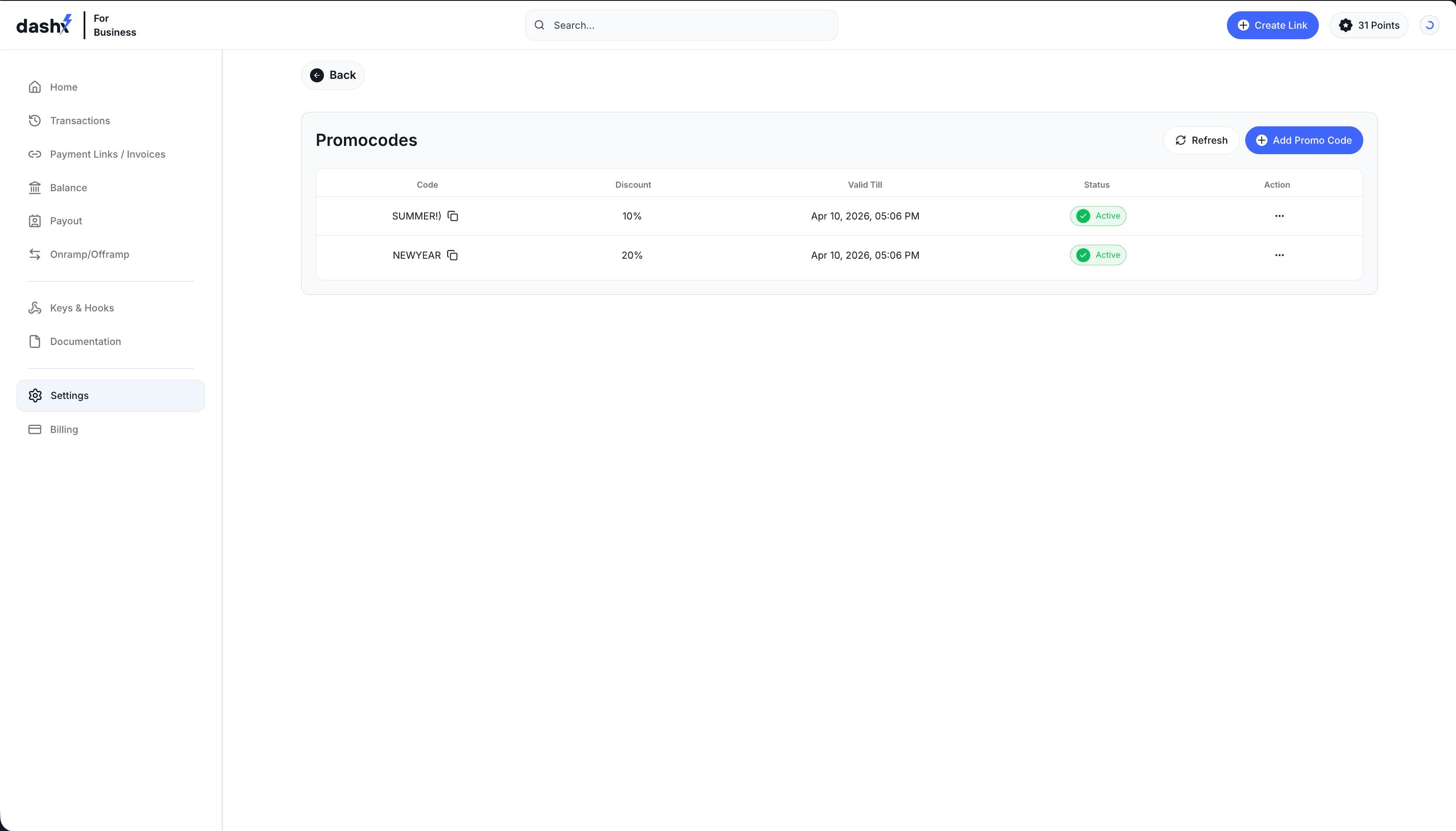 Promo Code Management Dashboard